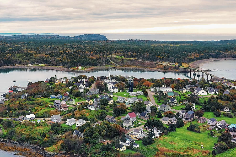 Autumn Flight over Lubec, Maine Photograph by Bill Swartwout