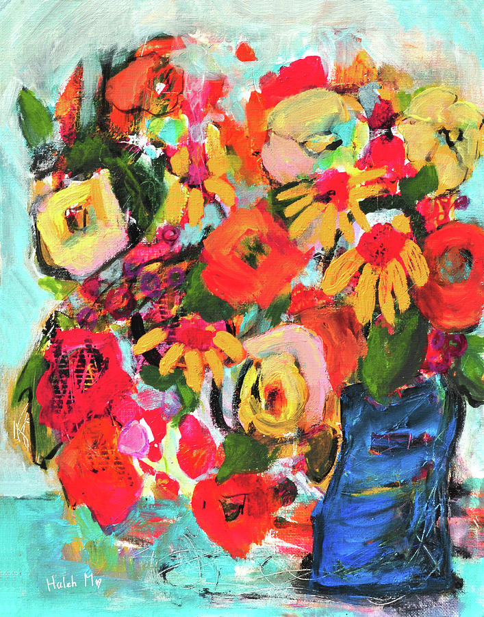 Autumn Floral Bouquet Painting by Haleh Mahbod