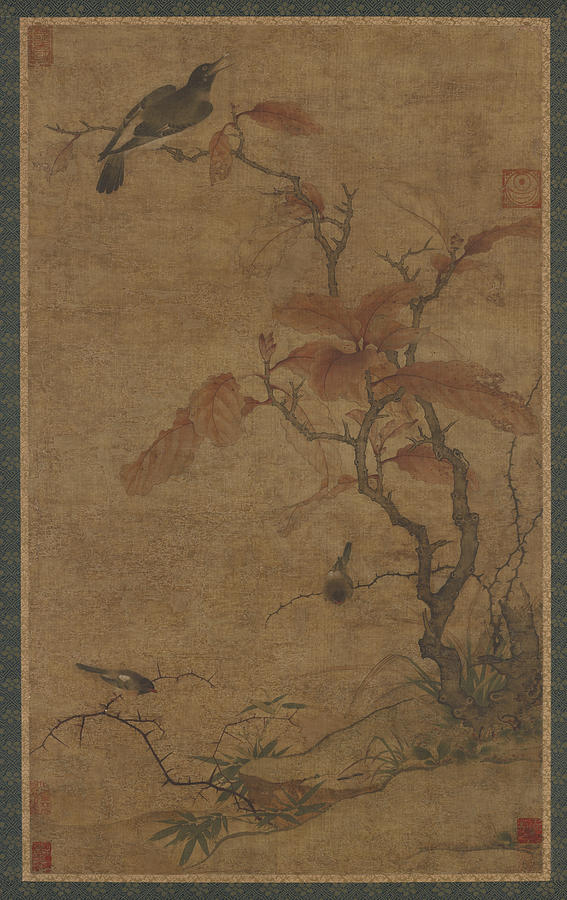 Autumn foliage and birds Painting by Cui Bai - Fine Art America