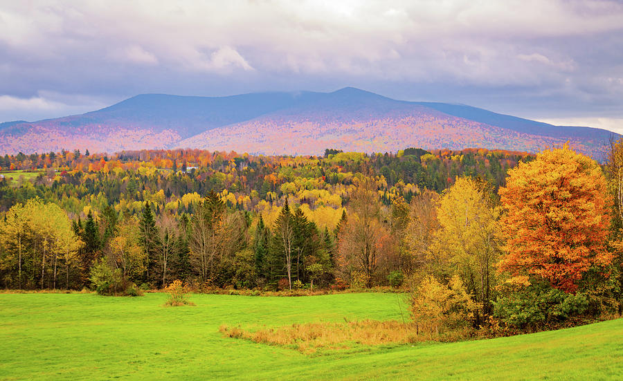 Autumn Foliage Colors Brighten Up The Landscape In The Countryside Photograph by Ann Moore