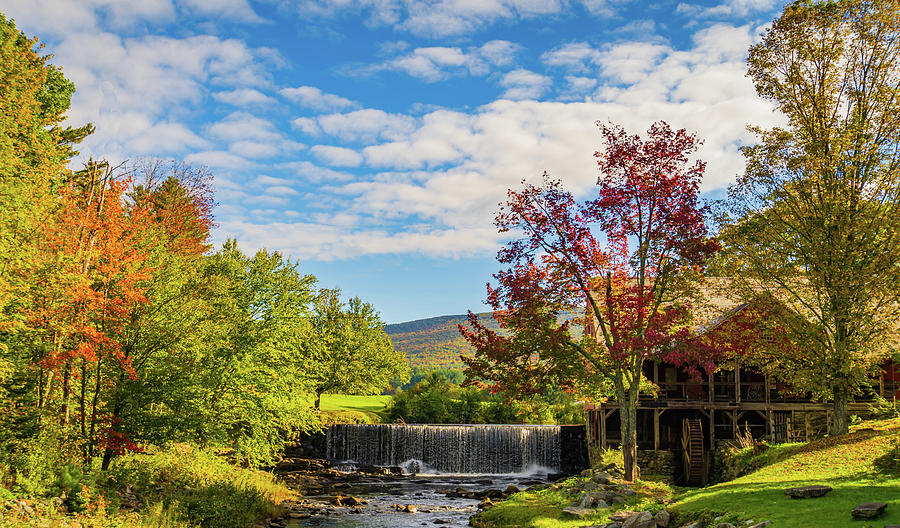 Autumn Foliage in historic  Weston Village  Vermont Photograph by Ann Moore