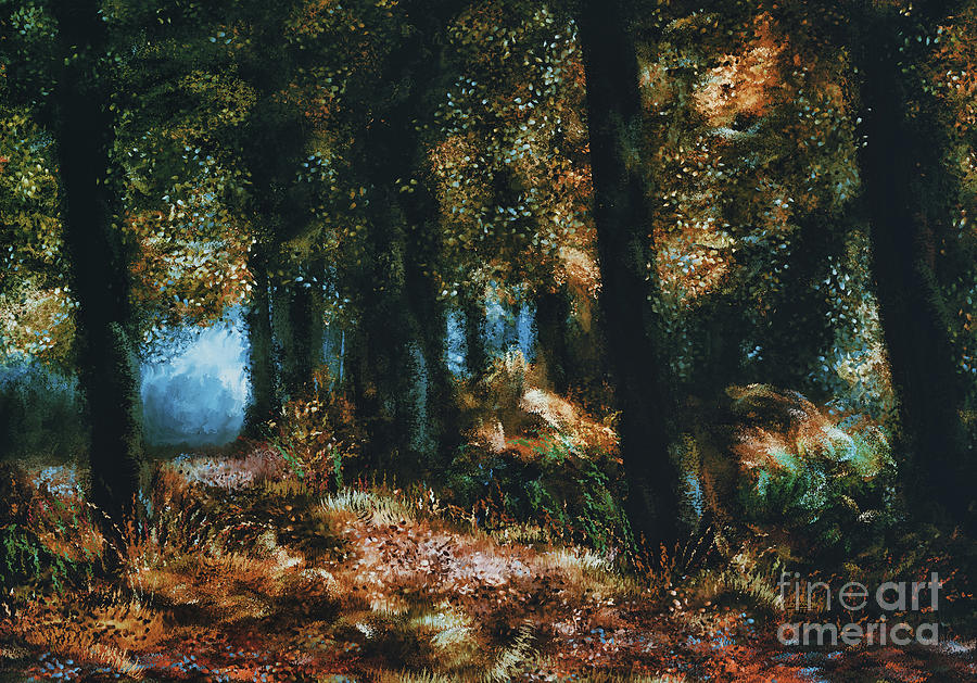 Autumn forest. Digital Art by Andrzej Szczerski