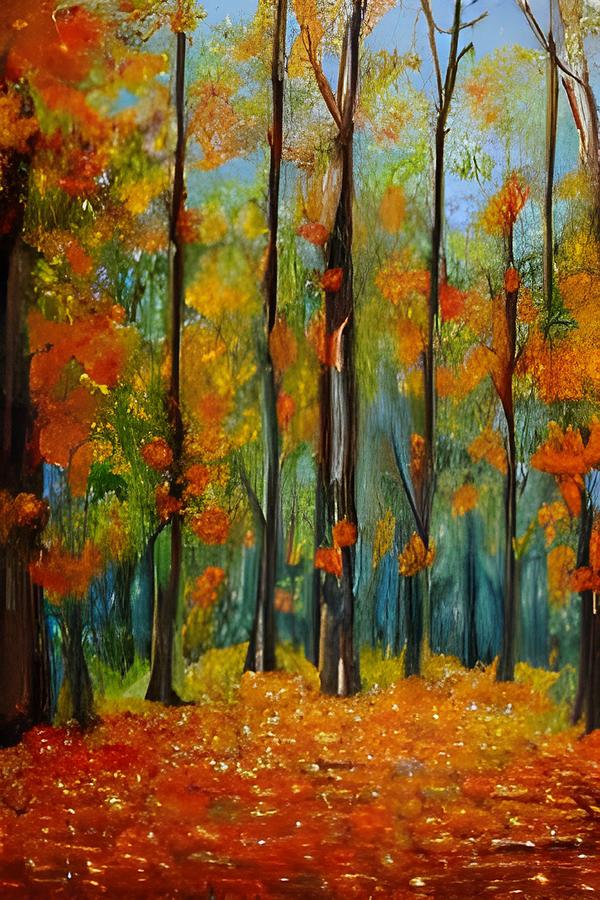 Autumn Forest I Painting by Bonnie Bruno