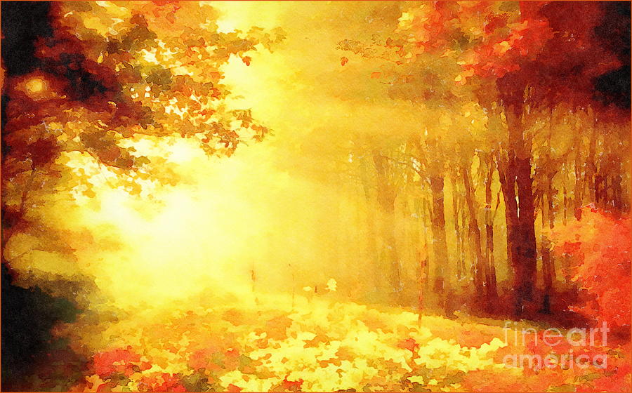 Autumn Forest In The Morning Digital Art by Jerzy Czyz