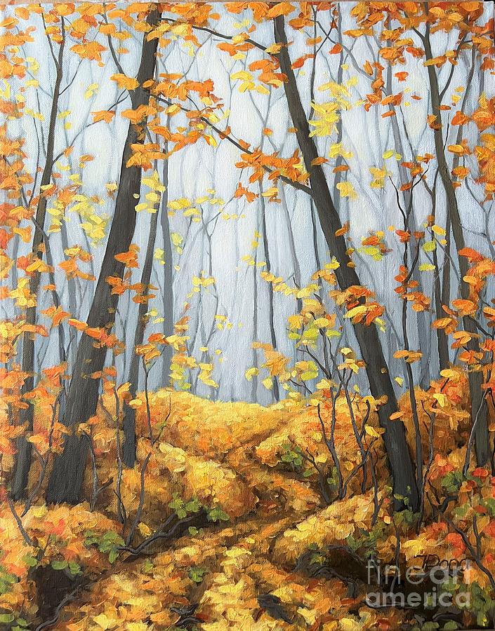 Autumn forest Painting by Inese Poga