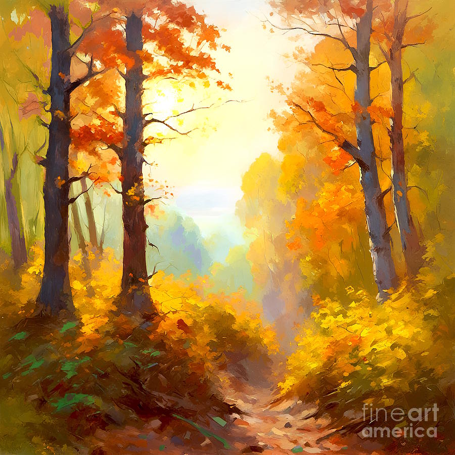Autumn forest Digital Art by Jerzy Czyz