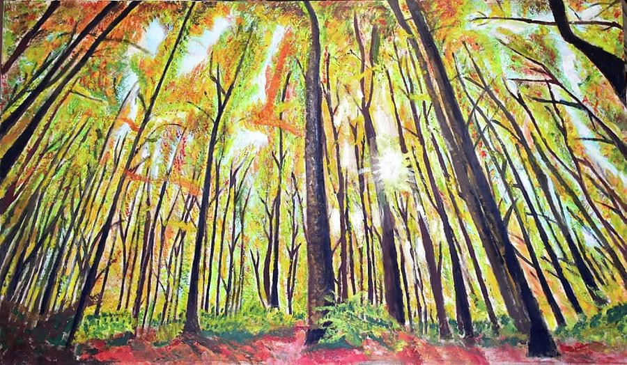 Autumn Forest Painting by J J