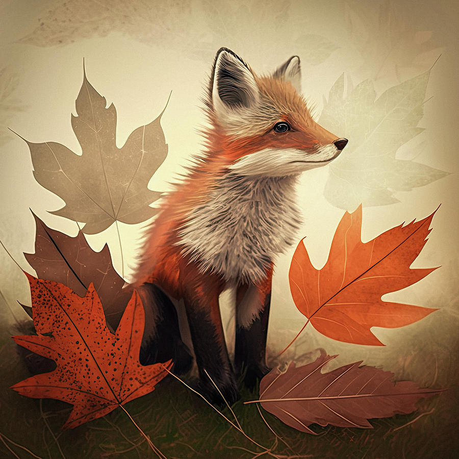 Nature Digital Art - Autumn Fox by Harold Ninek