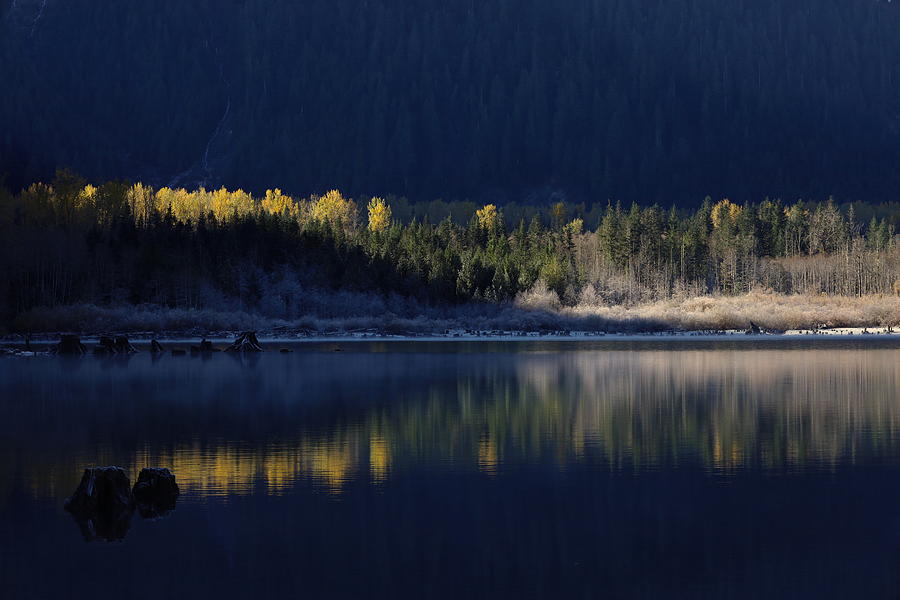 Autumn Frosted Mountain Lake - British Columbia Photograph by Ian McAdie