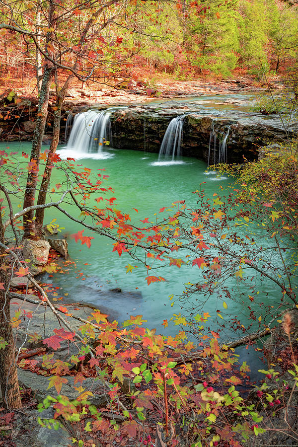 Autumn Glory At Falling Water Falls Photograph by Gregory Ballos