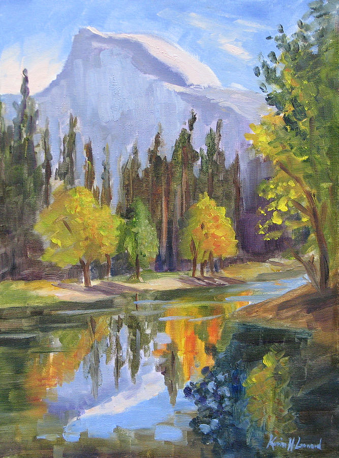 Half Dome Painting - Autumn Glory, Yosemite by Karin Leonard