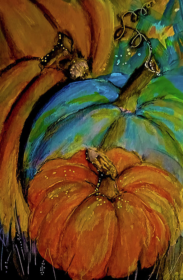 Autumn Glow Pumpkin Watercolor Painting