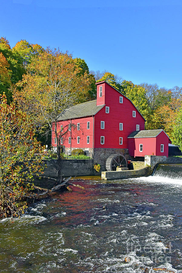 Autumn Gold Foliage And Nj Red Mill Photograph