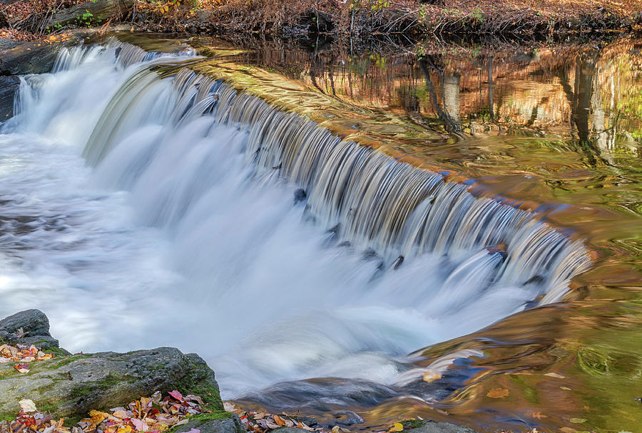 Autumn Gold Waterfall Photograph by Cate Franklyn Autumn Gold Waterfall Photograph by Cate Franklyn