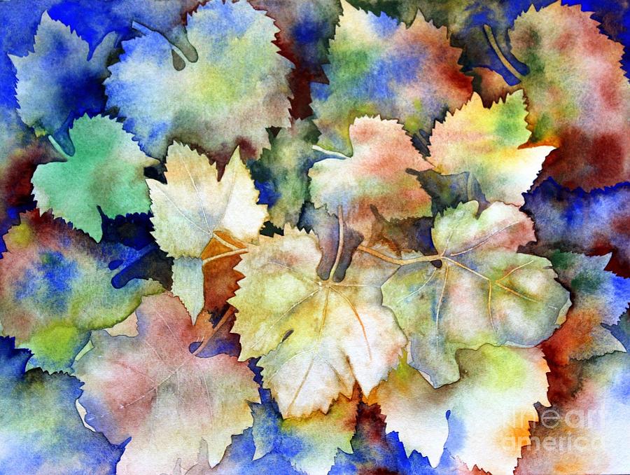 Fall Digital Art - Autumn Grape Leaves by Sharon Patterson