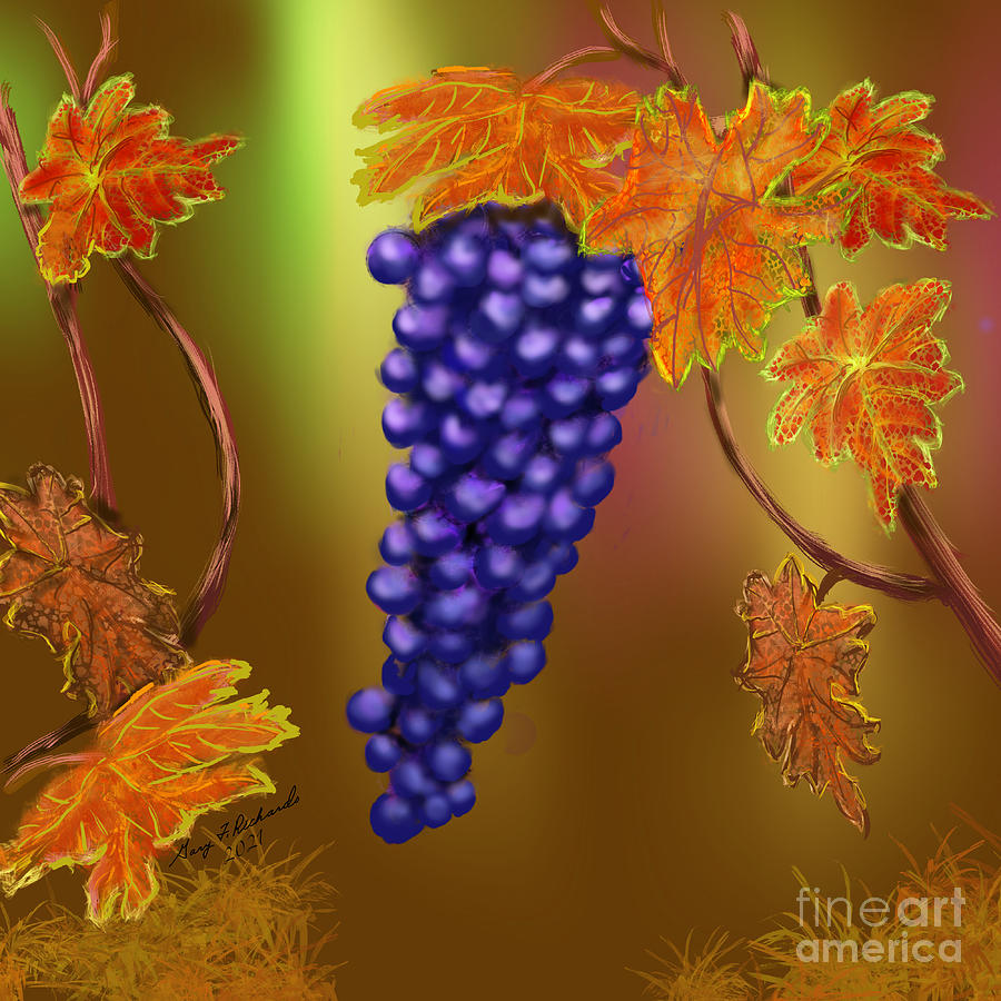 Autumn Grape Vines Digital Art