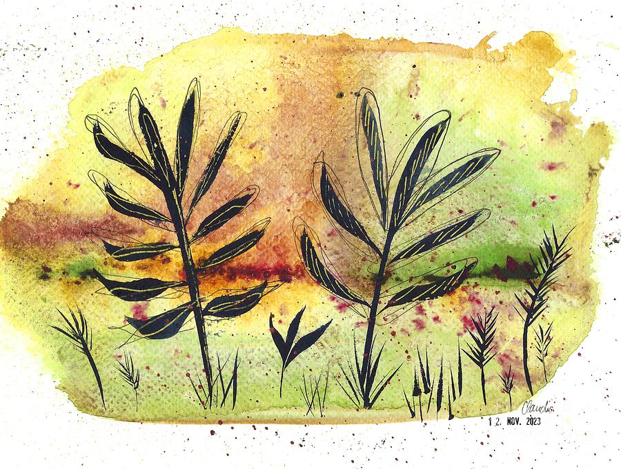Autumn Grass Painting by Claudia Zahnd-Prezioso