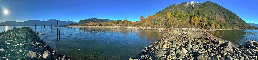 Autumn Harrison Lake Panorama - British Columbia Photograph by Ian McAdie