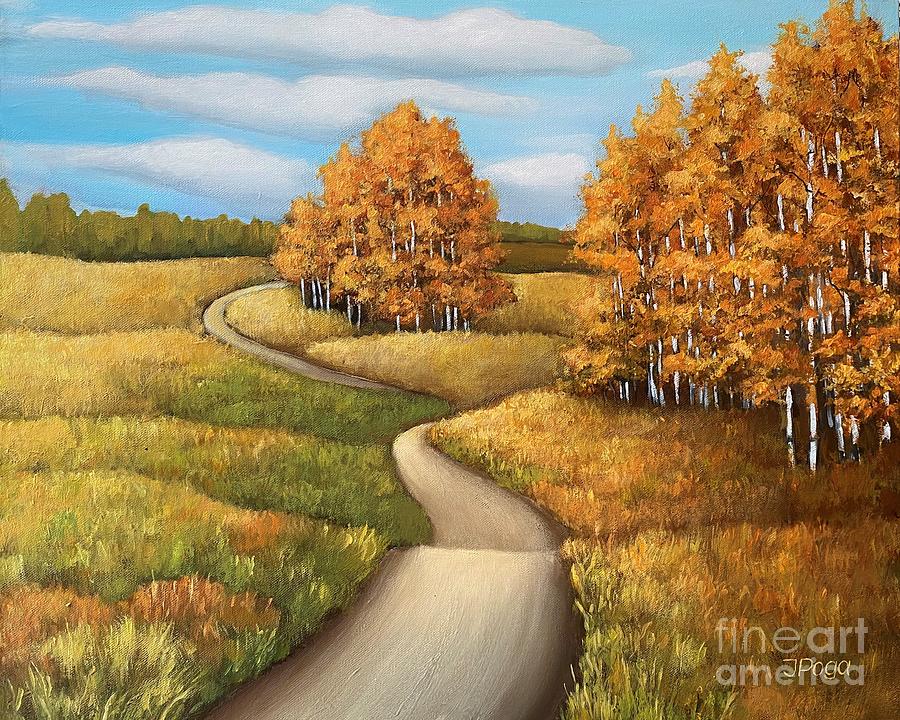 Autumn hills Painting by Inese Poga