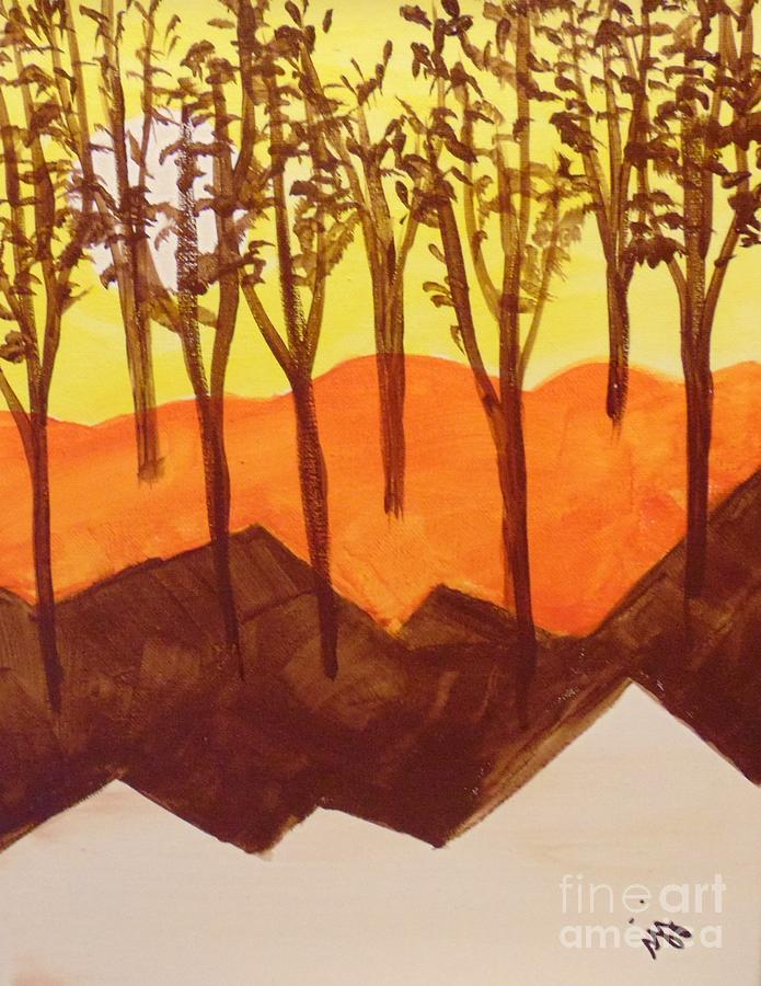 Autumn Hills Painting by Saundra Johnson