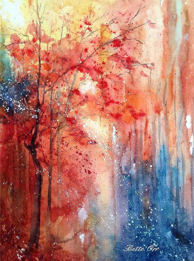 Tree Painting - Autumn Intrigue by Bette Orr