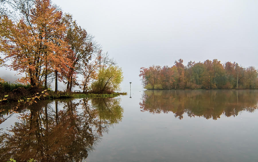 Autumn In Dixie On Catawba River Gastonia North Carolina Photograph by Alex Grichenko