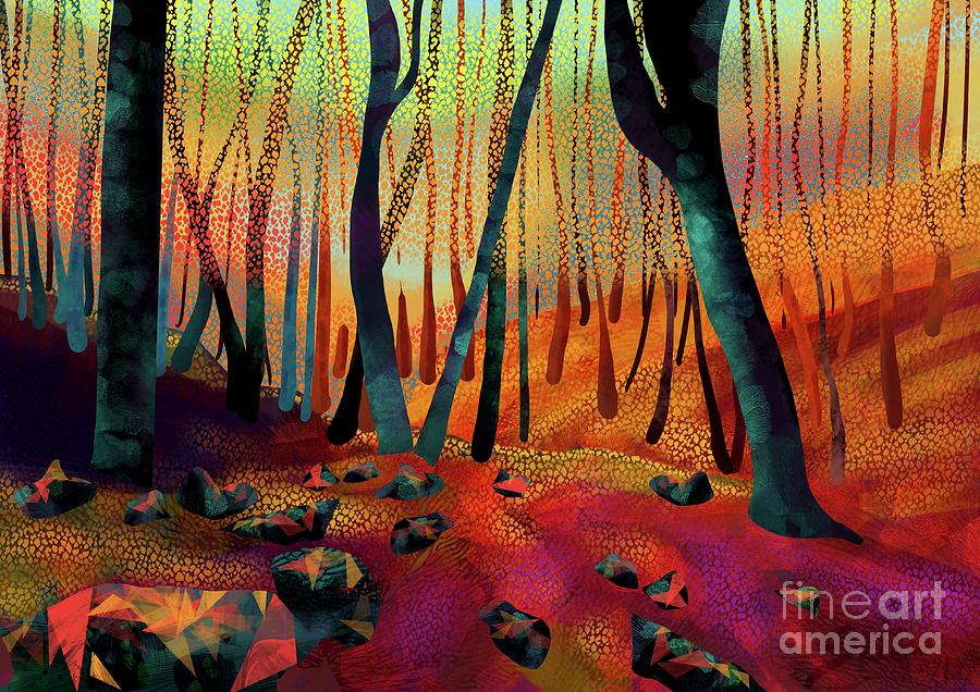 Autumn in Forest Digital Art by Lidija Ivanek - SiLa