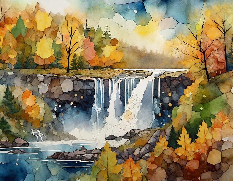 Autumn in Gooseberry Falls Mixed Media by Susan Rydberg