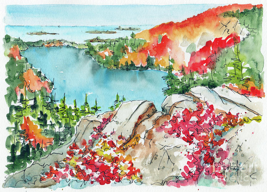 Autumn In Maine Painting by Pat Katz