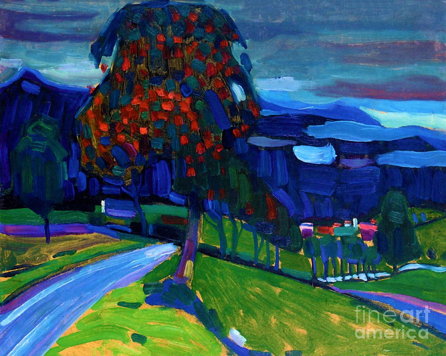 Autumn in Murnau 1908 Painting by Wassily Kandinsky