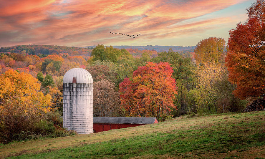 Autumn in New England Sunset Photograph by Bill Wakeley