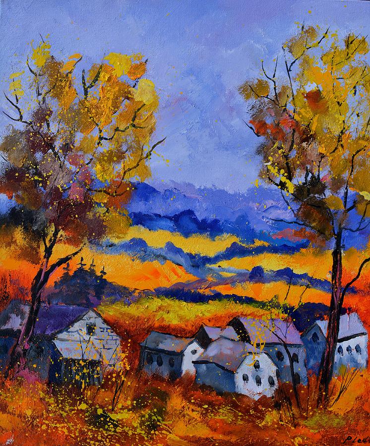 Autumn in Ouroy Painting by Pol Ledent