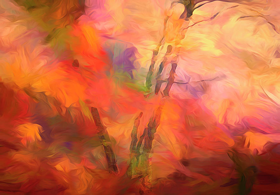 Autumn In Red And Yellow Digital Art by Ann Powell