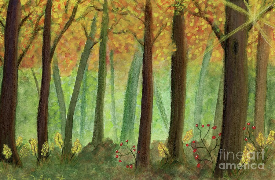 Autumn In The Forest Painting by Dorothy Lee