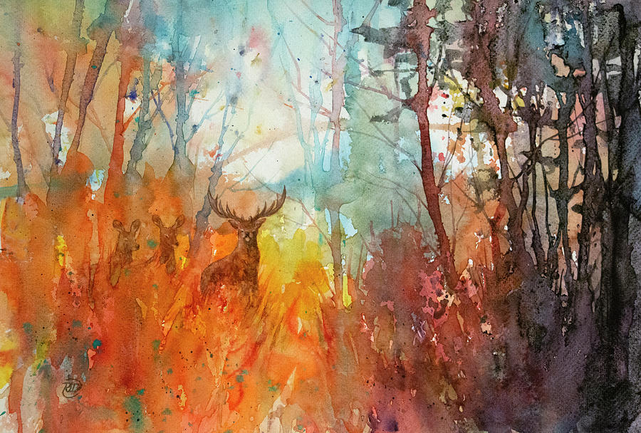 Autumn in the Forest Painting by Rebecca Davis