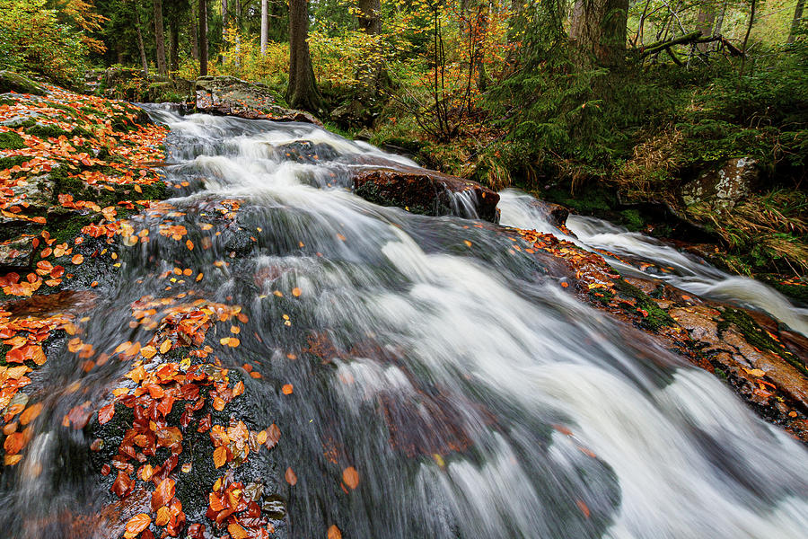 Waterfall Photograph - Autumn in the Harz Mountains by Andreas Levi