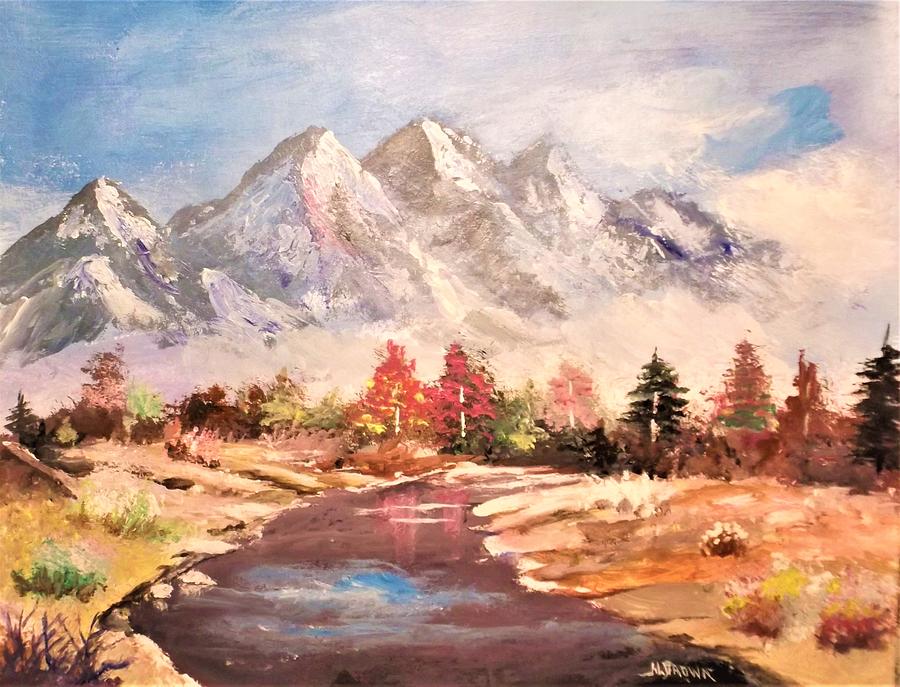 Mountain View in Autumn Painting by Al Brown