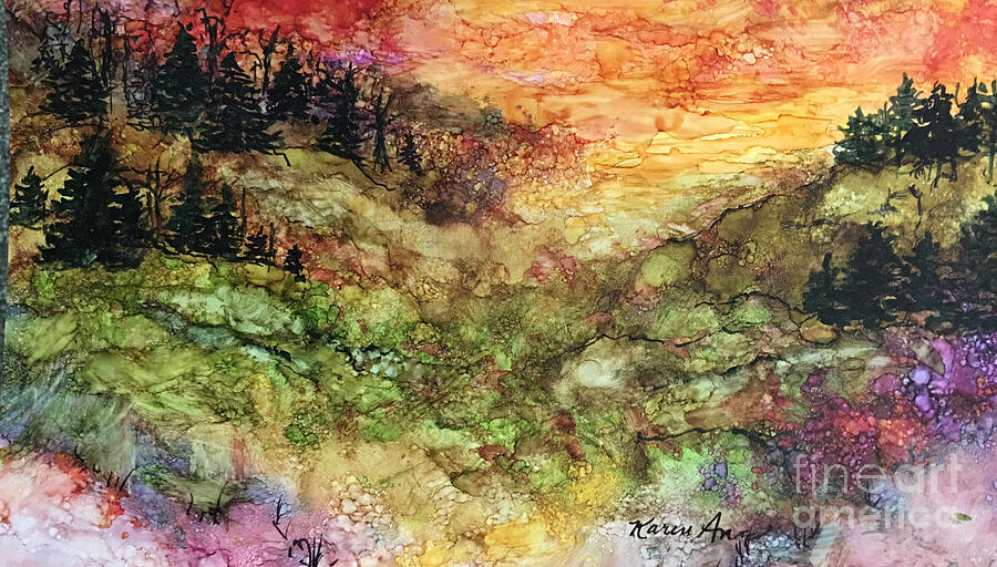 Autumn in the Mountains Painting by Karen Ann