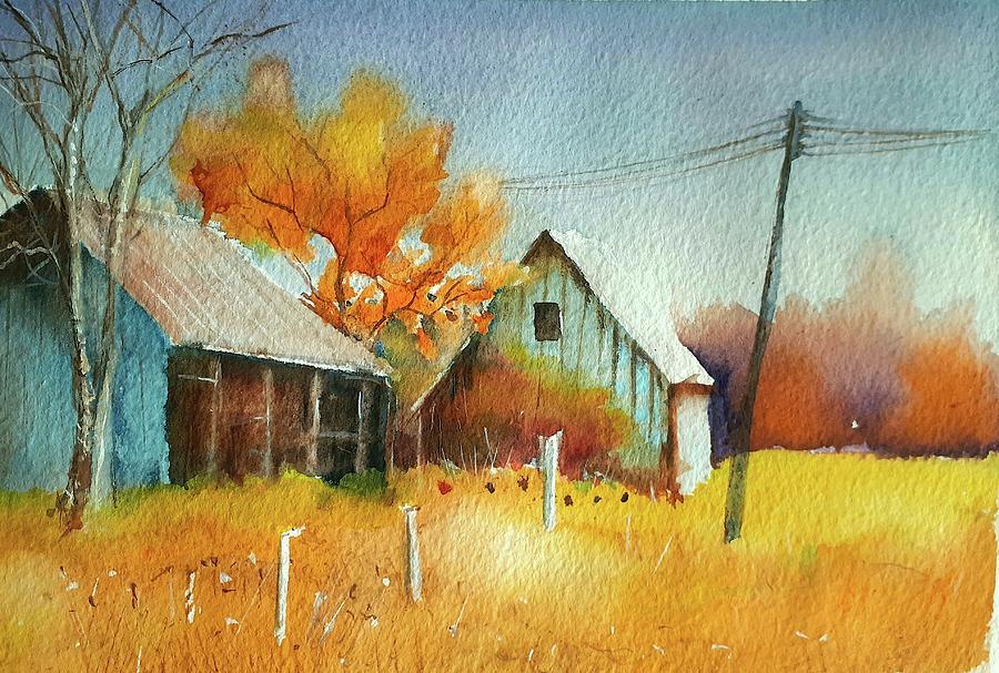 Autumn in the old Farm Painting by Carolina Prieto Moreno