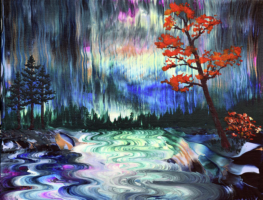 Autumn in the Rain Painting by Laura Iverson