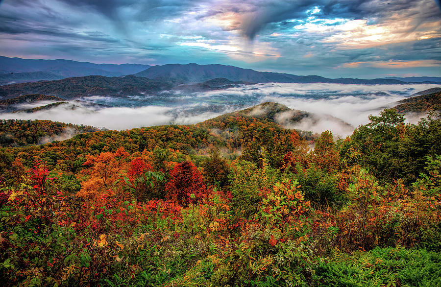 Autumn In The Smokies HDR Color Photograph by Dan Sproul