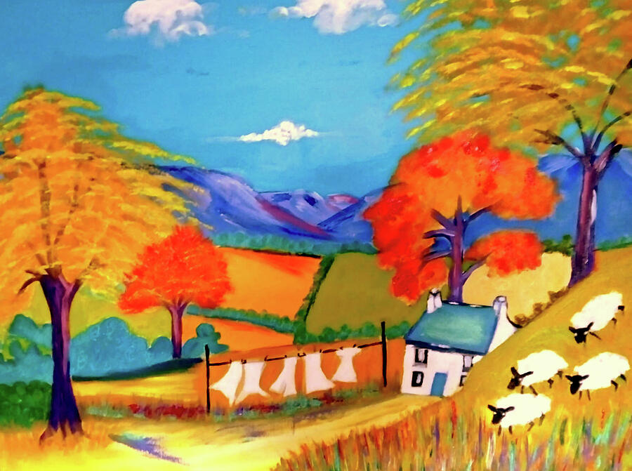 Autumn in the Swansea Valley Painting by Rusty Gladdish