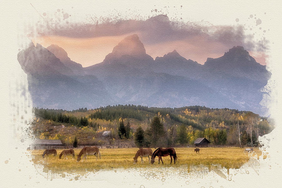 Autumn in the Tetons Print Photograph by Andrew Soundarajan