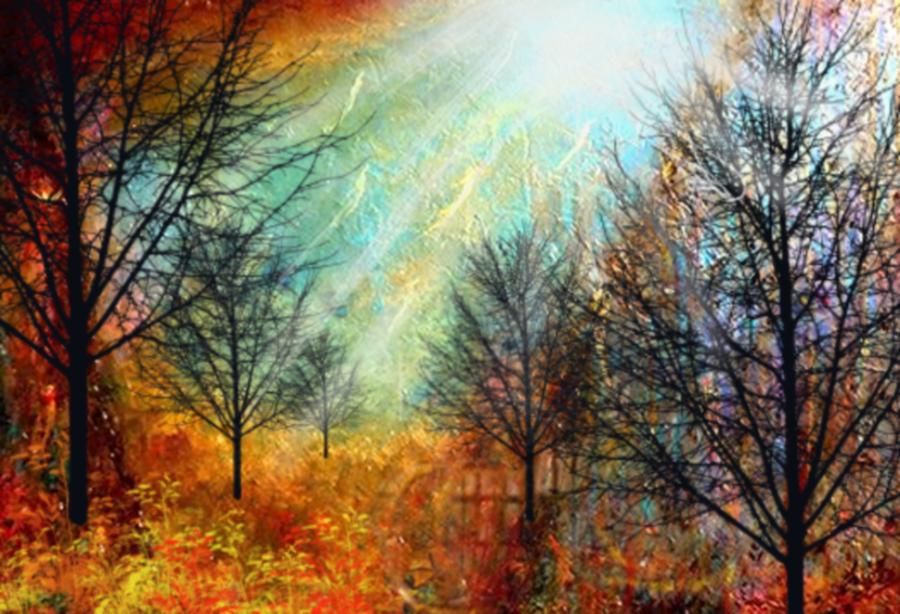 Autumn in the woodls  Painting by Kelly Dallas