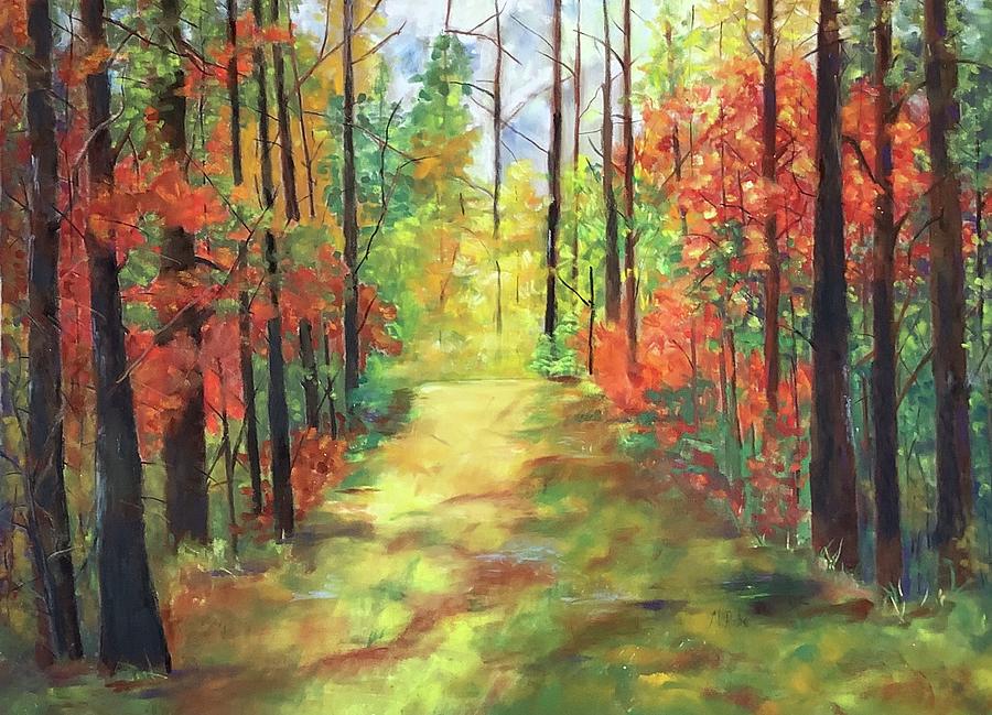 Fall Pastel - Autumn in the Woods by Nancy Rabe