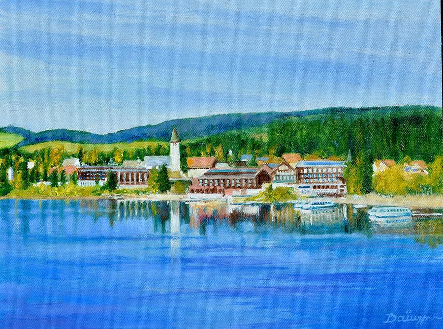 Autumn in Titisee Bavaria Painting by Dai Wynn