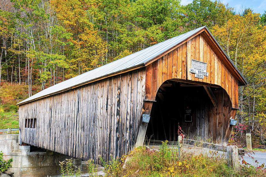 Autumn in Vermont at Hayward Covered Bridge 2 Photograph by Ron Long Ltd Photography