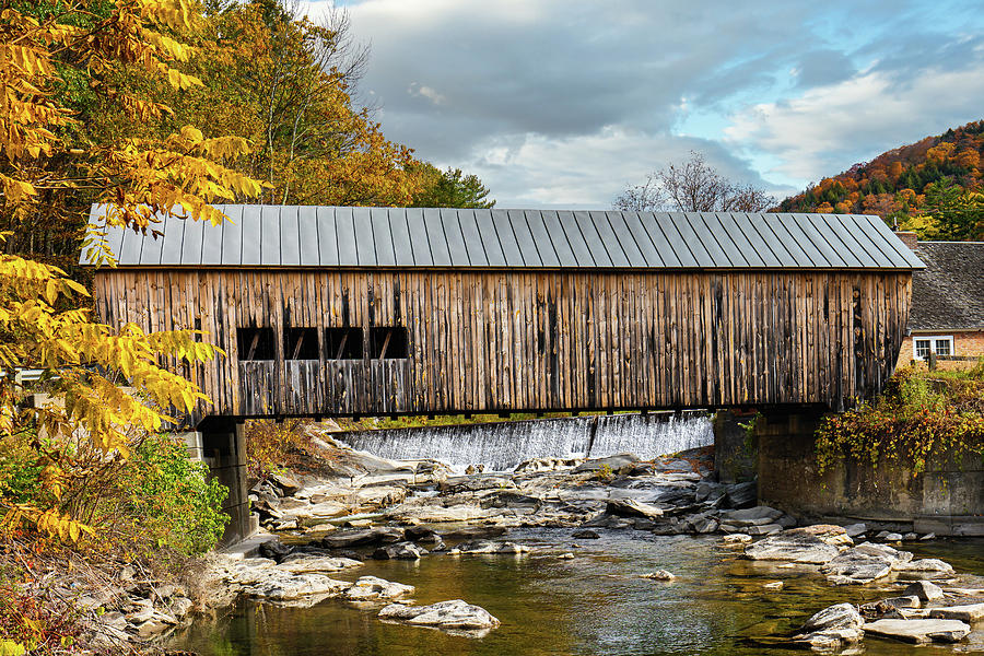 Autumn in Vermont at Hayward Covered Bridge 3 Photograph by Ron Long Ltd Photography