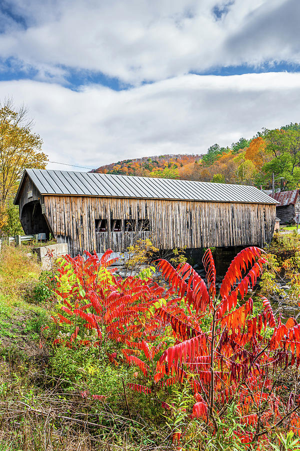 Autumn in Vermont at Hayward Covered Bridge Photograph by Ron Long Ltd Photography