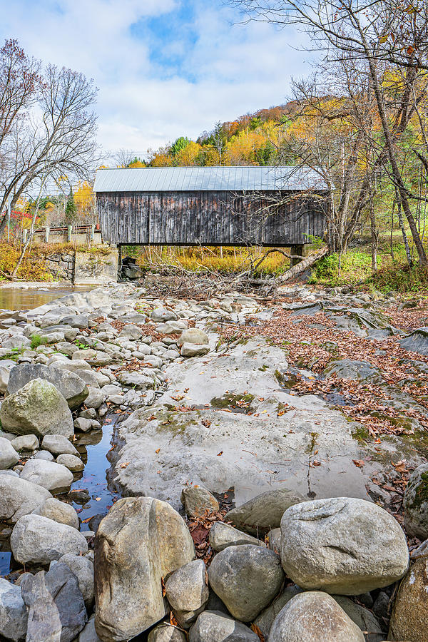 Autumn in Vermont at Moxley Covered Bridge 2 Photograph by Ron Long Ltd Photography